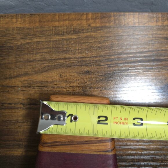 MCM Pyramid Salt & Pepper Shakers Striped Wood Grain Red Accents 2-Piece Set - Picture 11 of 14